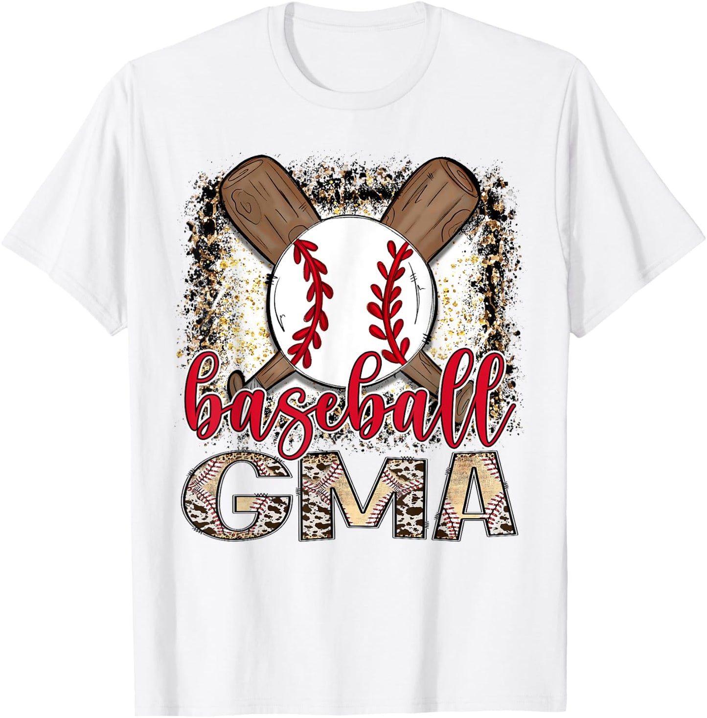 Baseball Gma Leopard Proud Ball Gma Game Day T-Shirt - T-Shirt | White