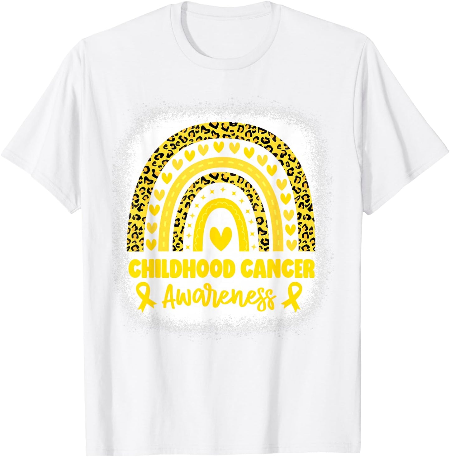 Childhood Cancer awareness Gold Rainbow Childhood Cancer T-Shirt - T-Shirt | White