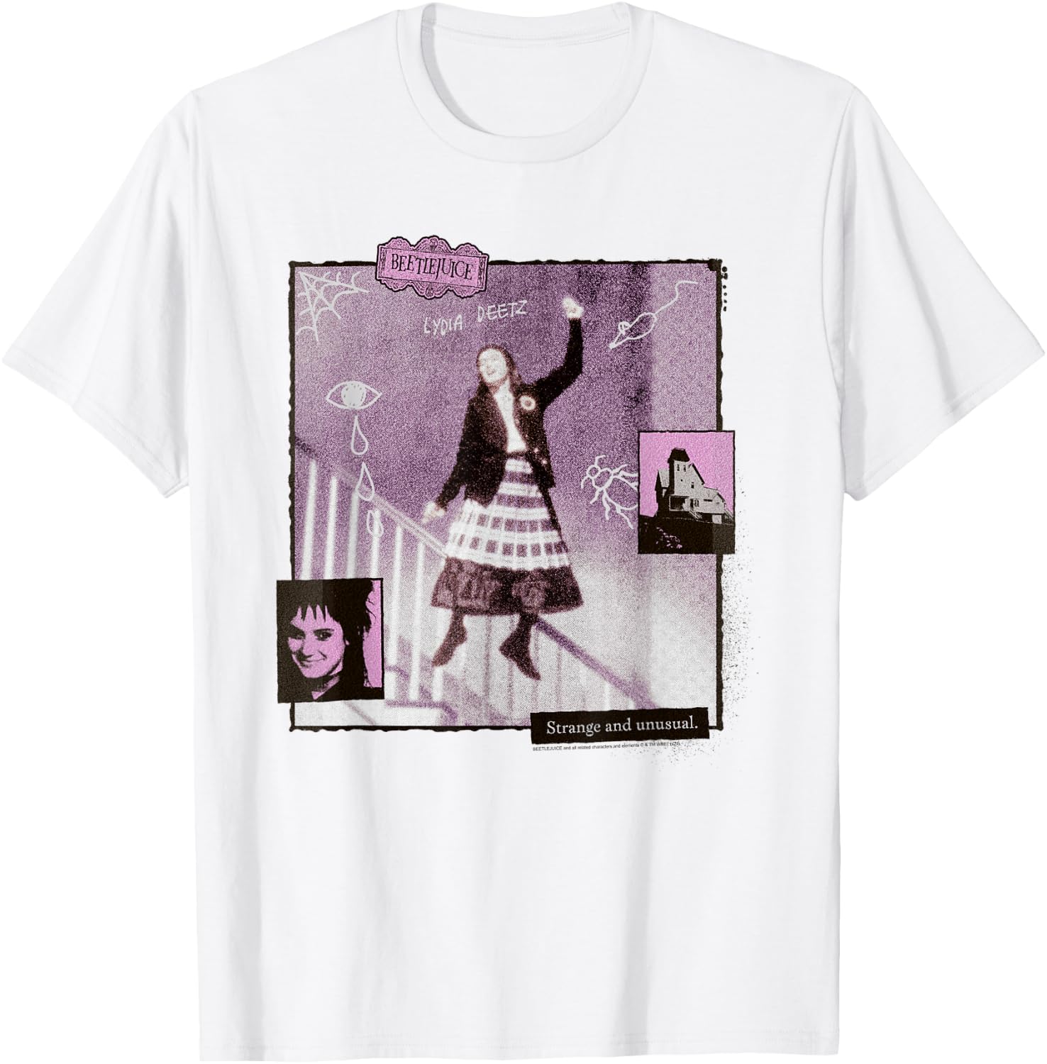 Beetlejuice Lydia Deetz Dance Vintage Collage Movie T-Shirt - T-Shirt | White