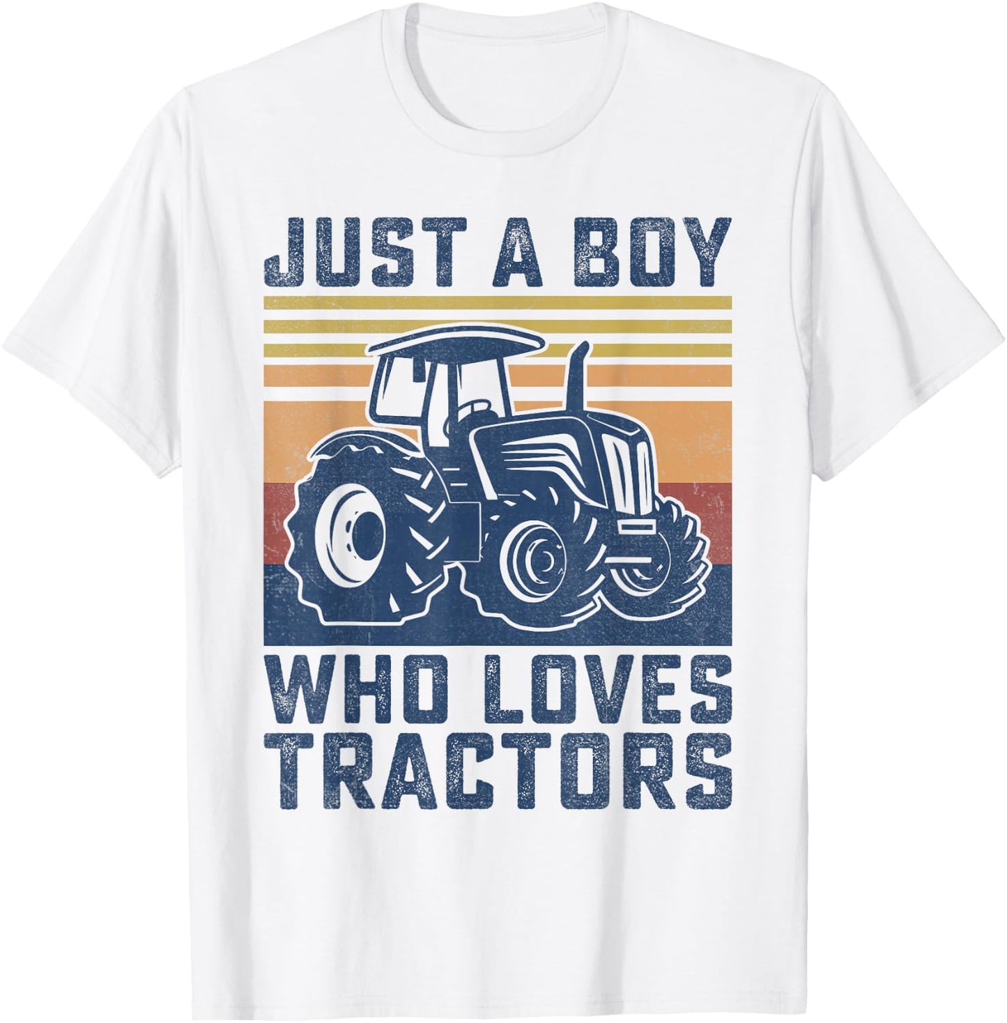 Kids Farm Just A Boy Who Loves Tractors Farmer Toddler Boys T-Shirt - T-Shirt | White
