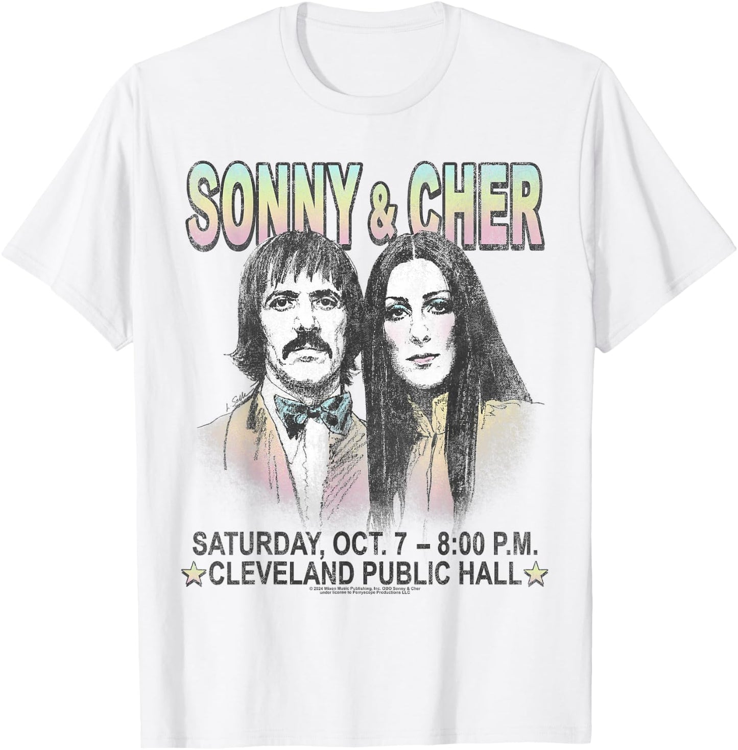 Sonny and Cher Cleveland Hall T-Shirt - T-Shirt | White