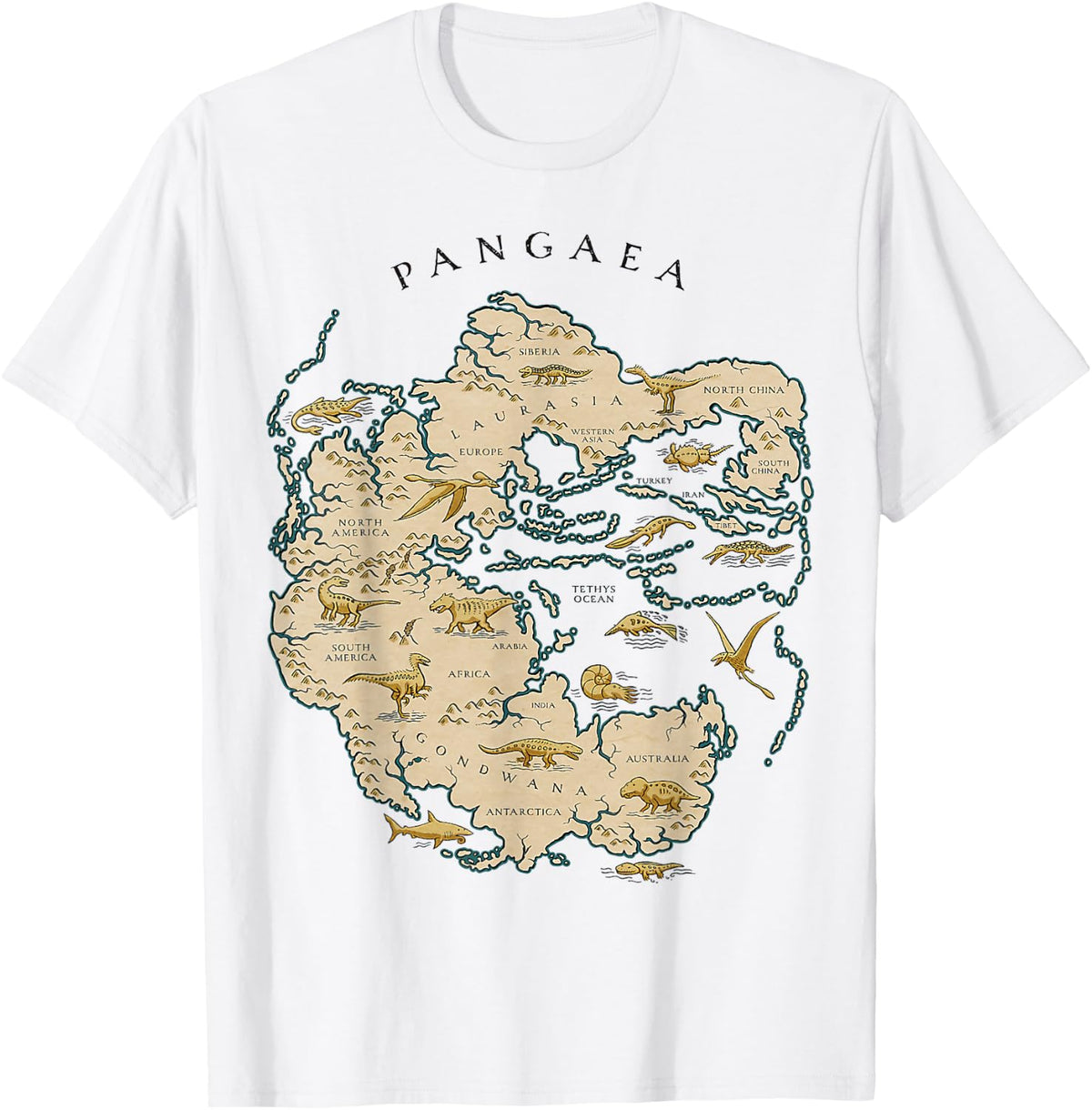 Reunite Pangaea World Map History Geology Earth Geologist T-Shirt - T-Shirt | White