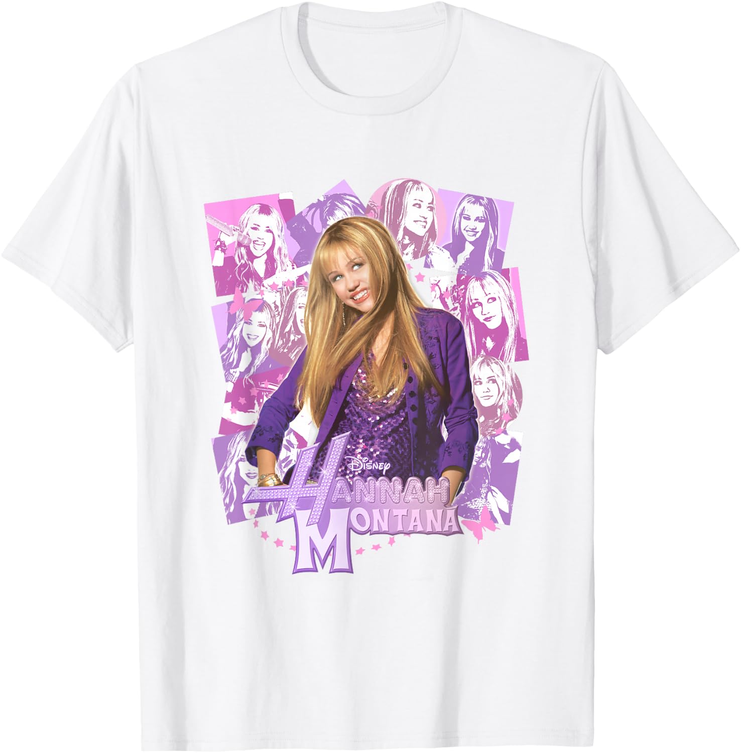 Disney Hannah Montana Epic Iconic Collage Big Chest Poster T-Shirt - T-Shirt | White