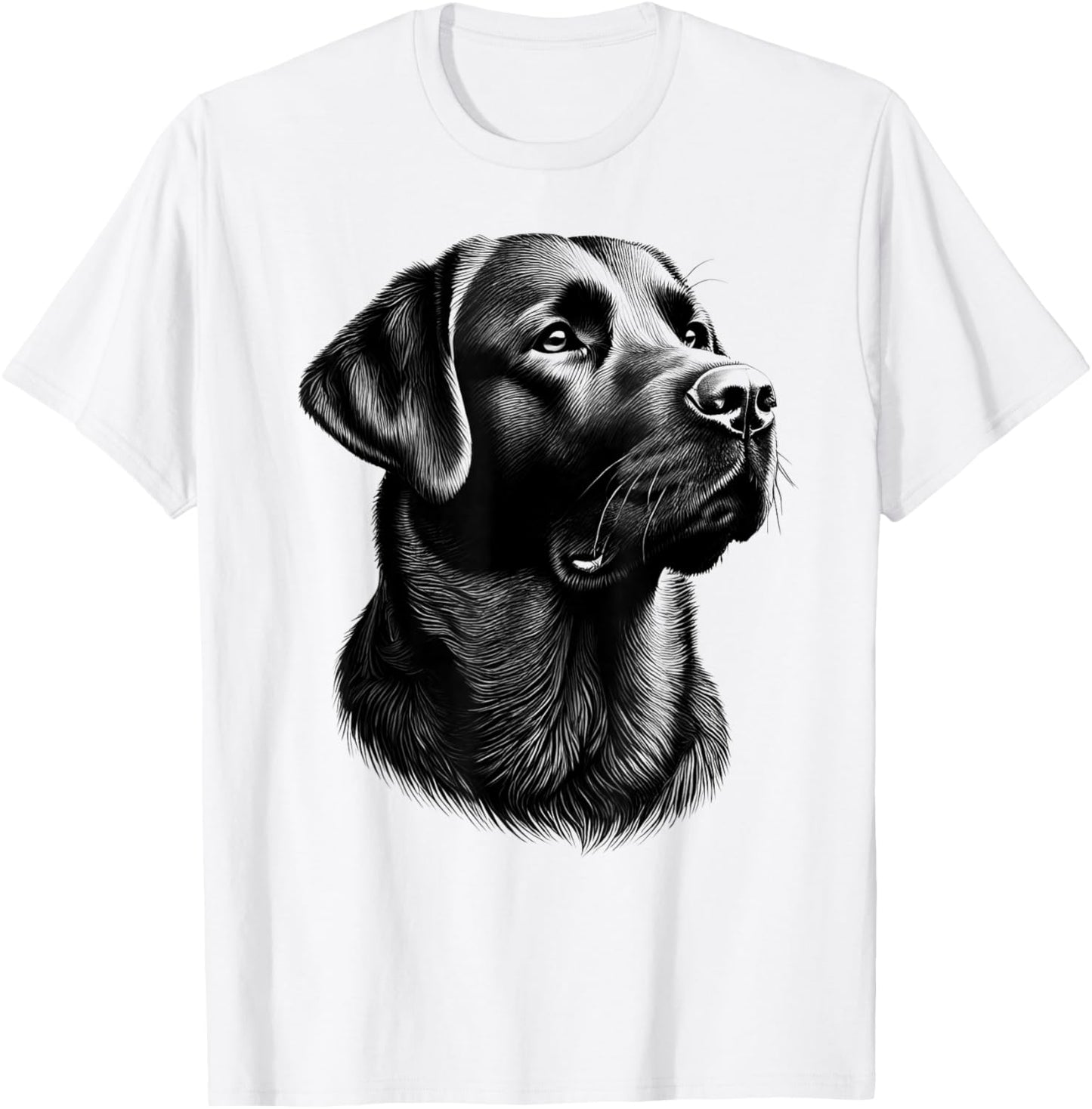 Proud Labrador Head Drawing Style T-Shirt - T-Shirt | White