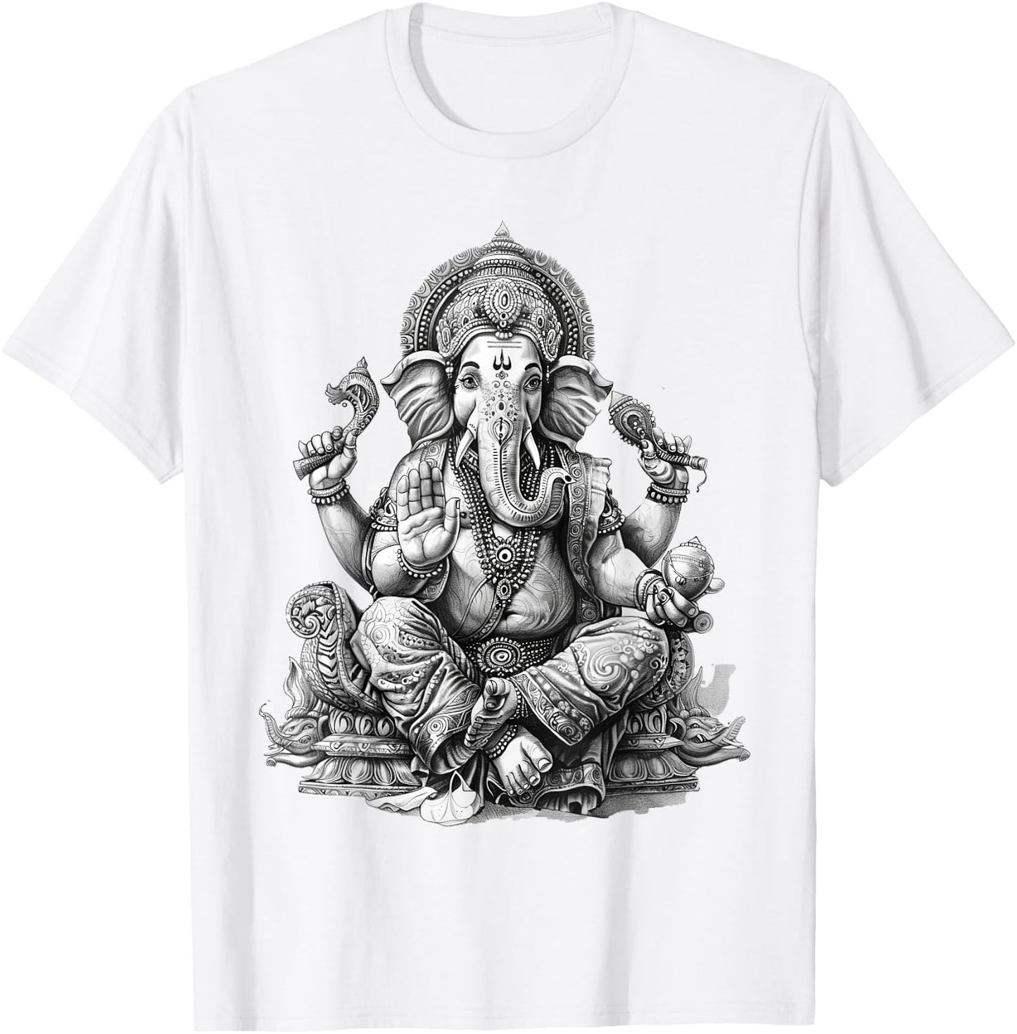 Ganesh spiritual hindu god elephant yoga meditation T-Shirt - T-Shirt | White