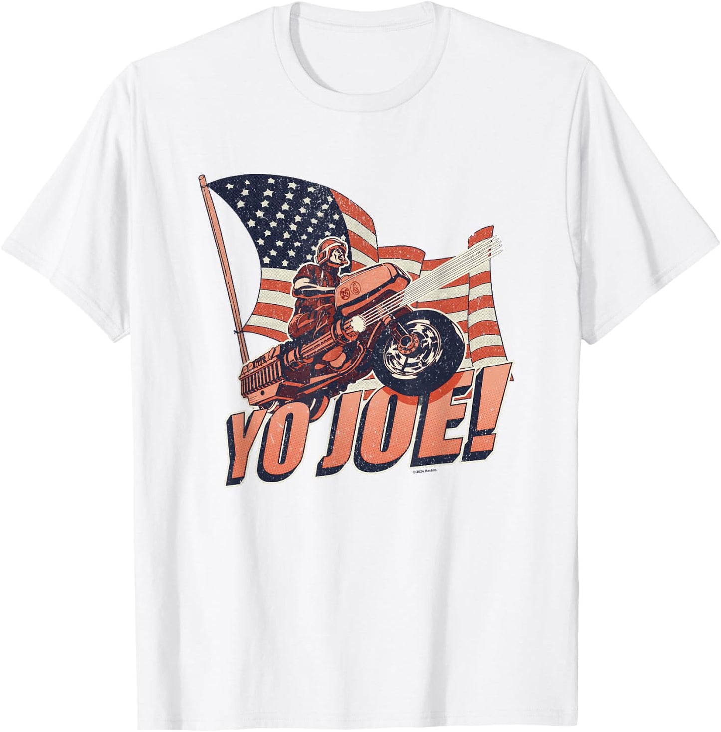 G.I. Joe Americana Yo Joe! Classic Vintage Big Chest Poster T-Shirt - T-Shirt | White