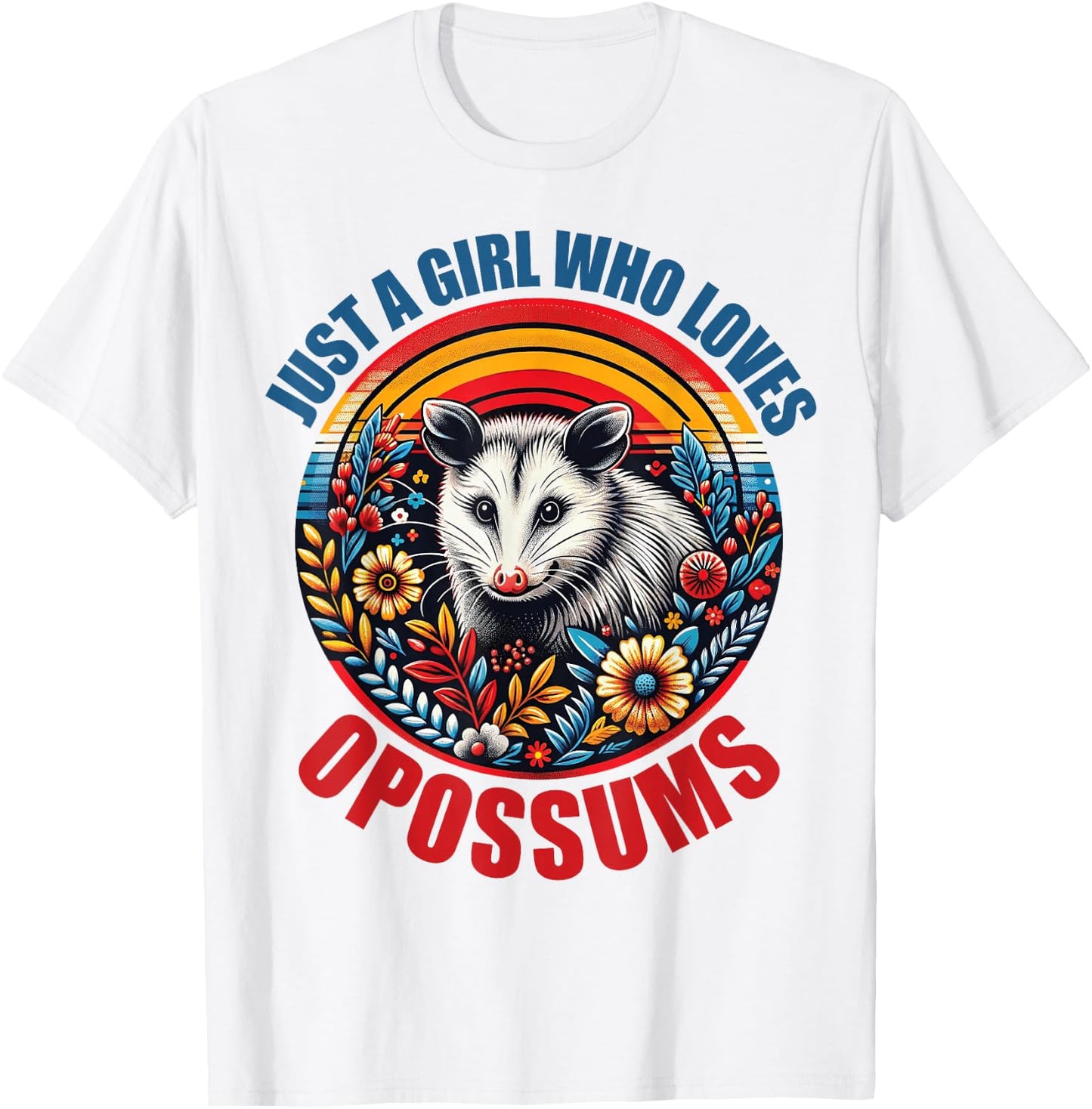 Girls Opossums-Shirt Kids Teen Just A Girl Who Loves Possum T-Shirt - T-Shirt | White