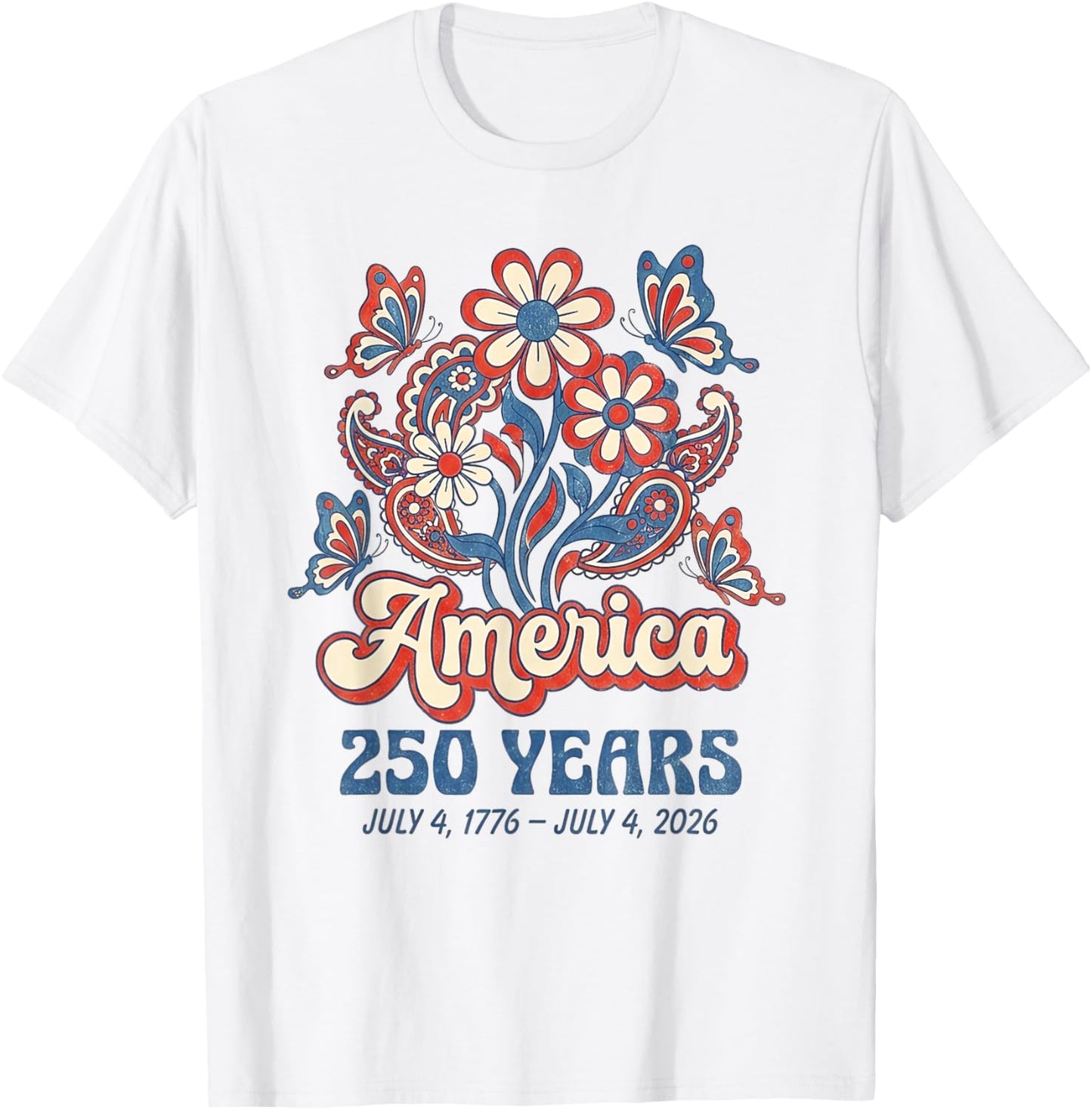 250 Anniversary USA Merchandise Women Patriotic 4th of July T-Shirt - T-Shirt | White