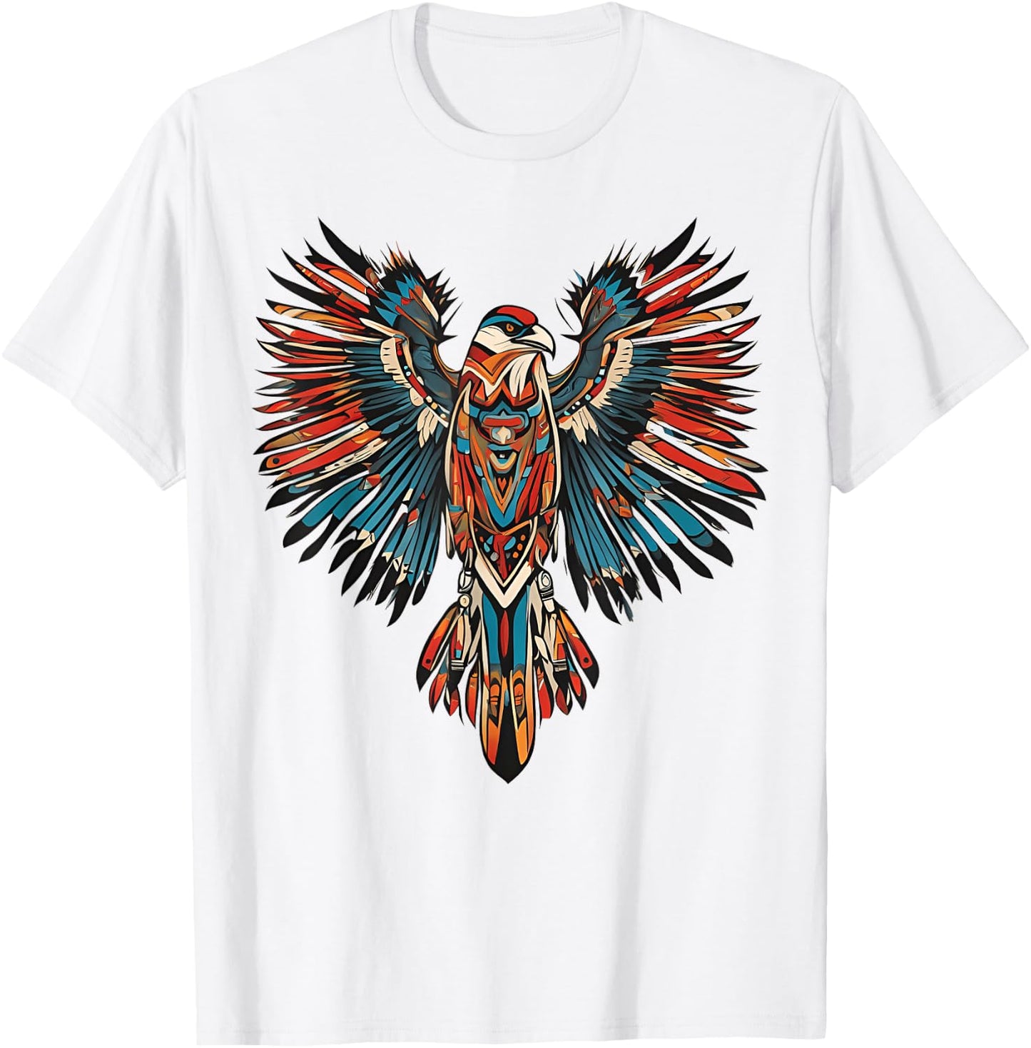 Thunderbird Native American Indian Day Tribal Art T-Shirt - T-Shirt | White