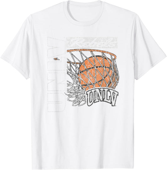 UNLV Rebels Vintage Basketball 90's Red Officially Licensed T-Shirt - T-Shirt | White