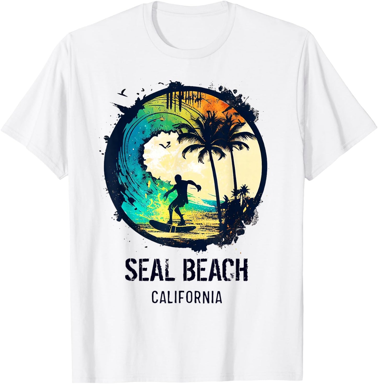 Seal Beach California T-Shirt - T-Shirt | White