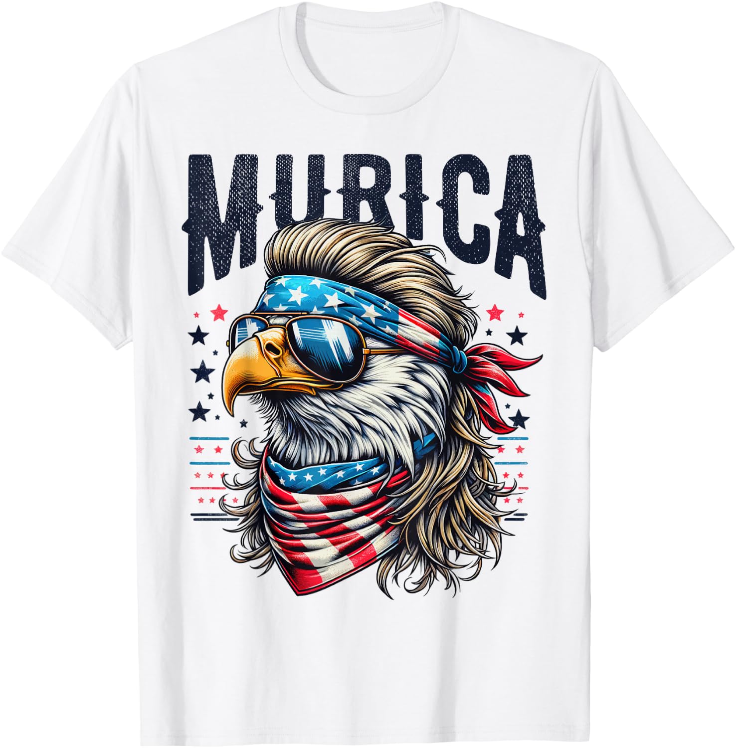 4th of July Patriotic Funny Eagle July 4th USA Murica T-Shirt - T-Shirt | White