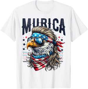 4th of July Patriotic Funny Eagle July 4th USA Murica T-Shirt - T-Shirt | White