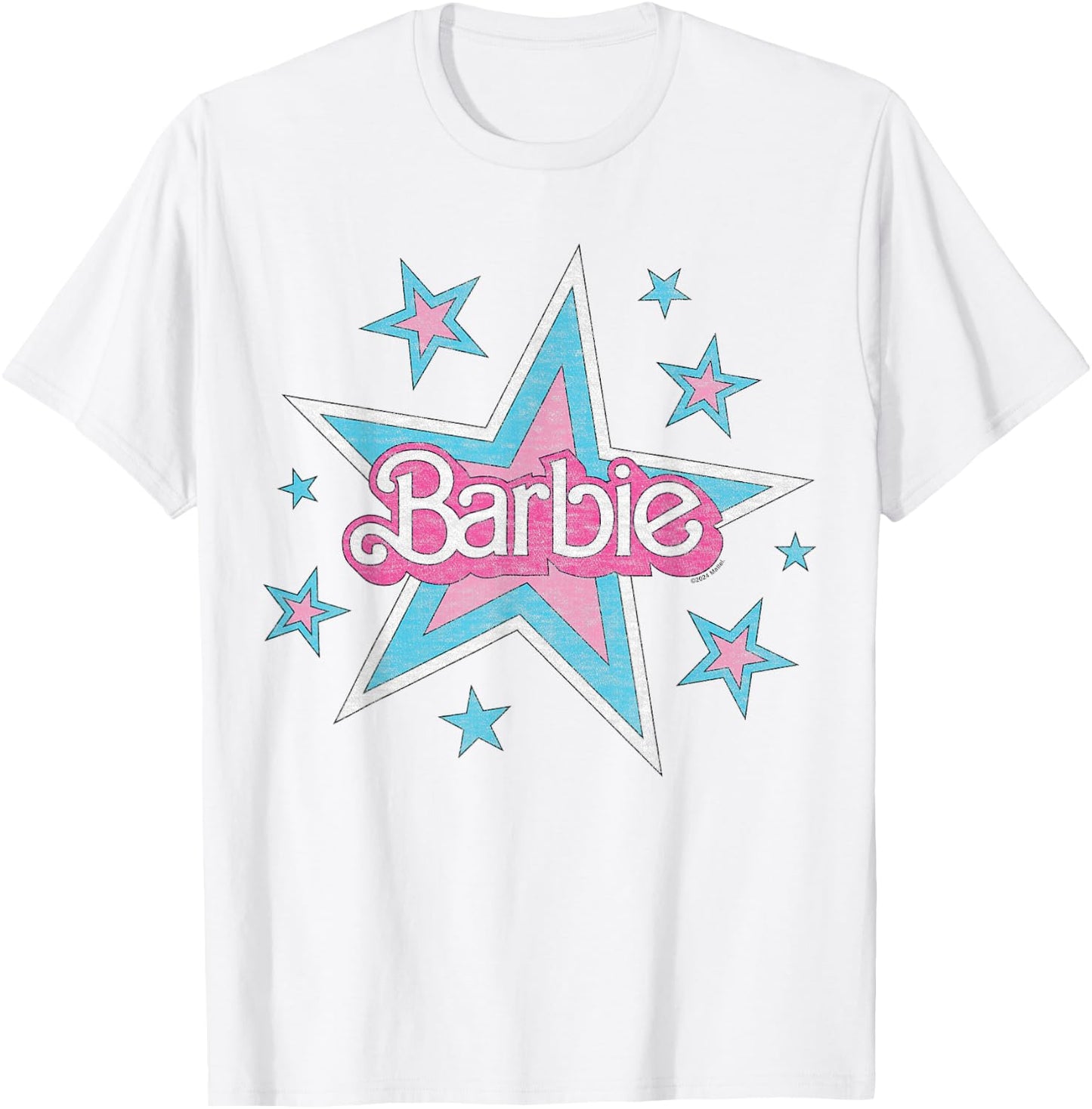 Barbie - Vintage Logo with Stars T-Shirt - T-Shirt | White