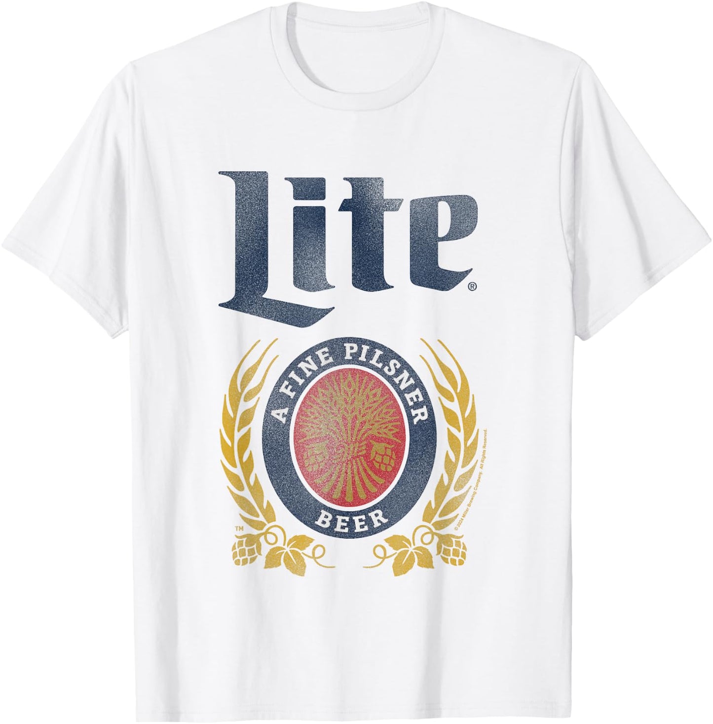 Miller Lite A Fine Pilsner Vintage Beer Label T-Shirt - T-Shirt | White