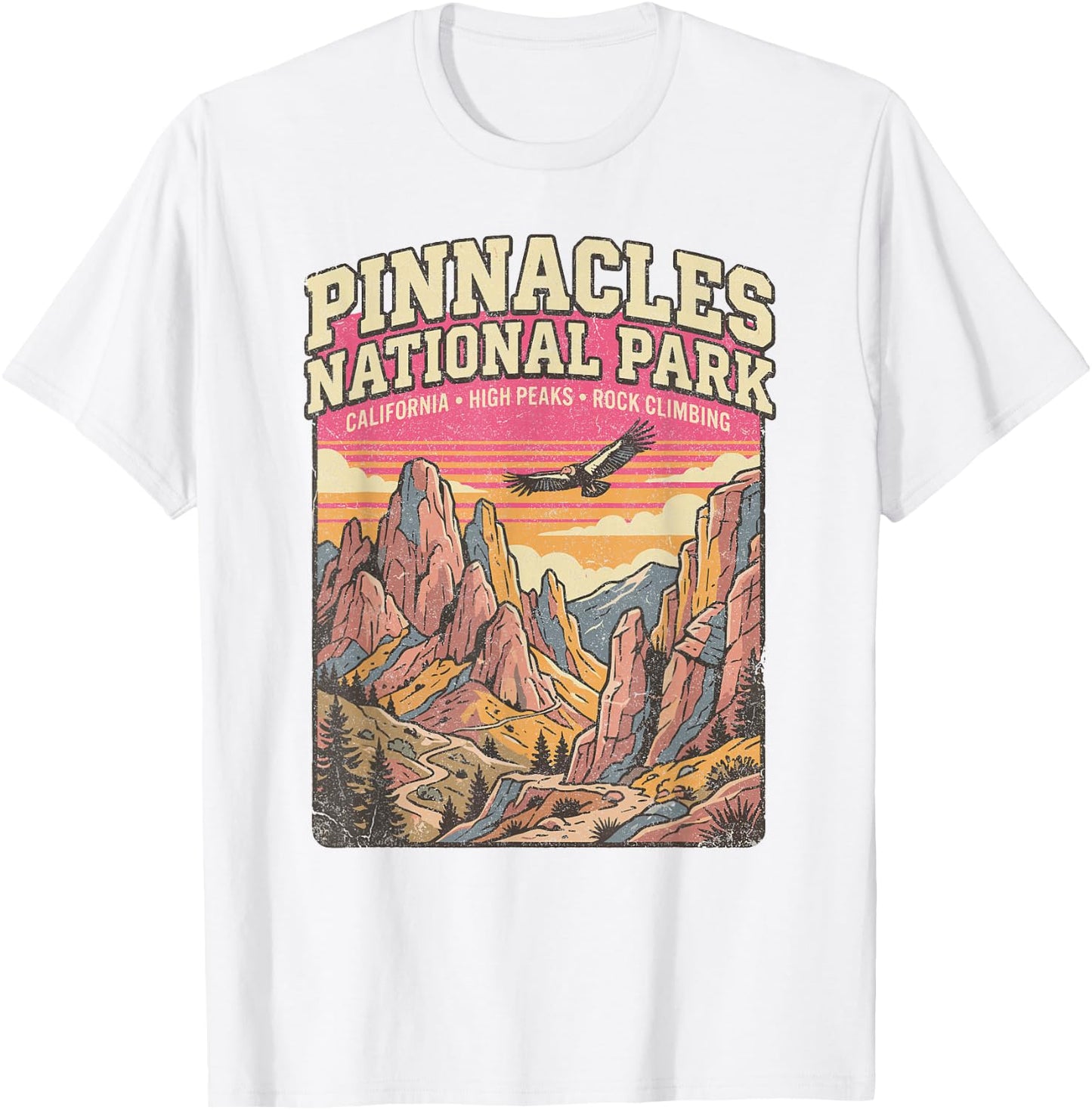 Pinnacles National Park California US Vintage T-Shirt - T-Shirt | White
