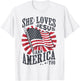 She Loves Jesus And America Too USA Flag 4th of july T-Shirt - T-Shirt | White
