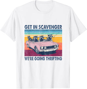 Get In Scavenger We're Going Thrifting Retro 70s T-Shirt - T-Shirt | White