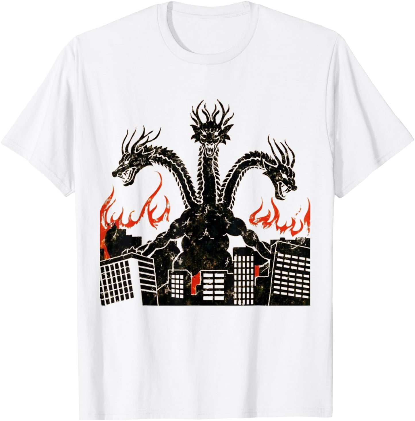 Vintage Dragon King Ghidorah Art Sunset Japanese Kids Men T-Shirt - T-Shirt | White