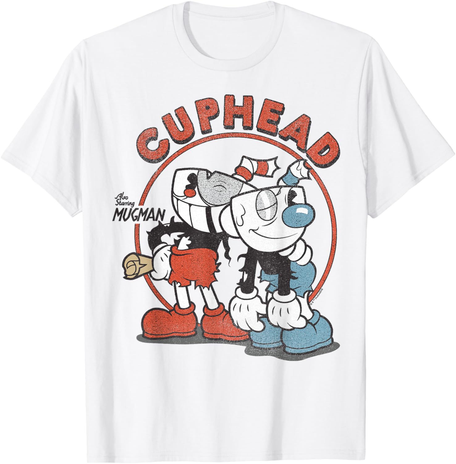 Cuphead And Mugman Beat Up Bros Graphic T-Shirt - T-Shirt | White