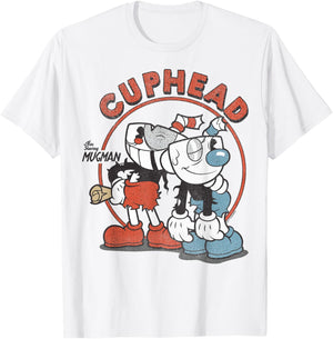 Cuphead And Mugman Beat Up Bros Graphic T-Shirt - T-Shirt | White