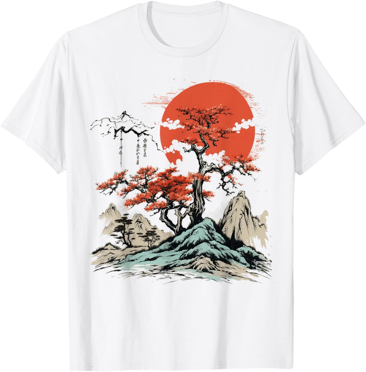 Asian Landscape Scenery Graphic Men Women Boys Girls T-Shirt - T-Shirt | White