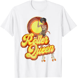 Cool Roller Skating Skate Girl 1970S Retro Afro T-Shirt - T-Shirt | White