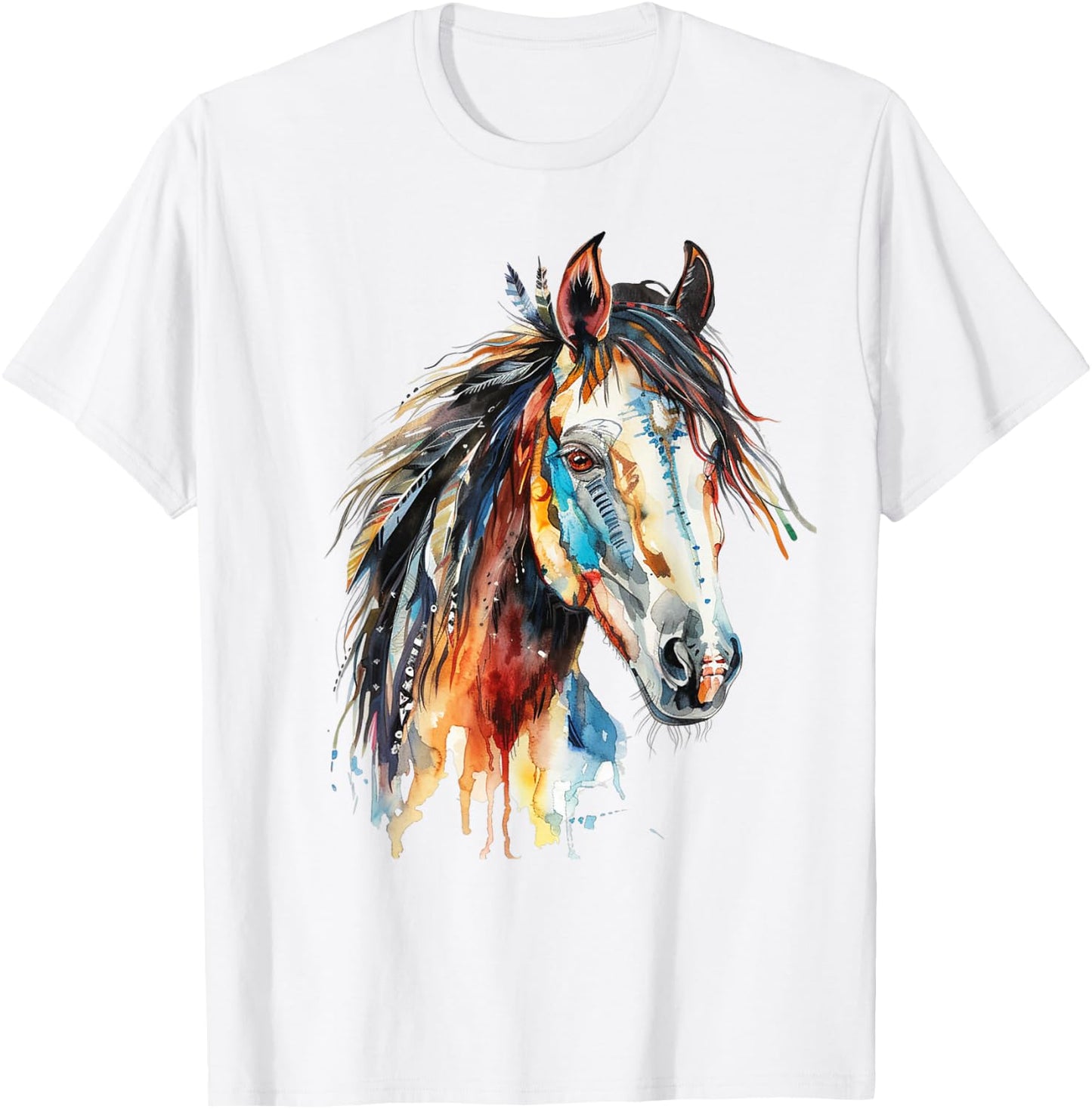 Native American Wild Horse T-Shirt - T-Shirt | White