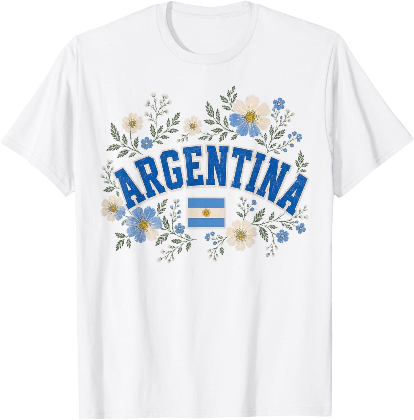 Argentina Floral Vintage Country Pride T-Shirt - T-Shirt | White