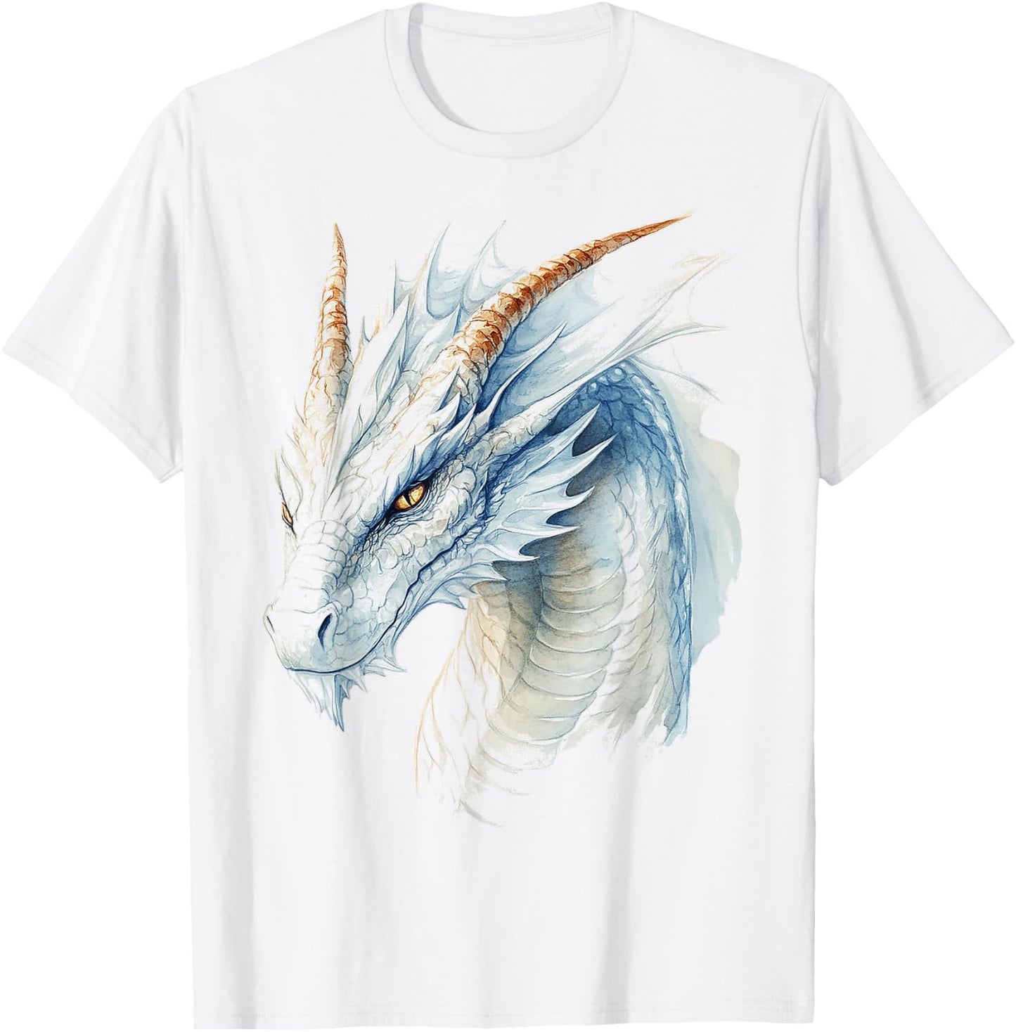 White Dragon Motif Mythical Illustration White Dragon T-Shirt - T-Shirt | White