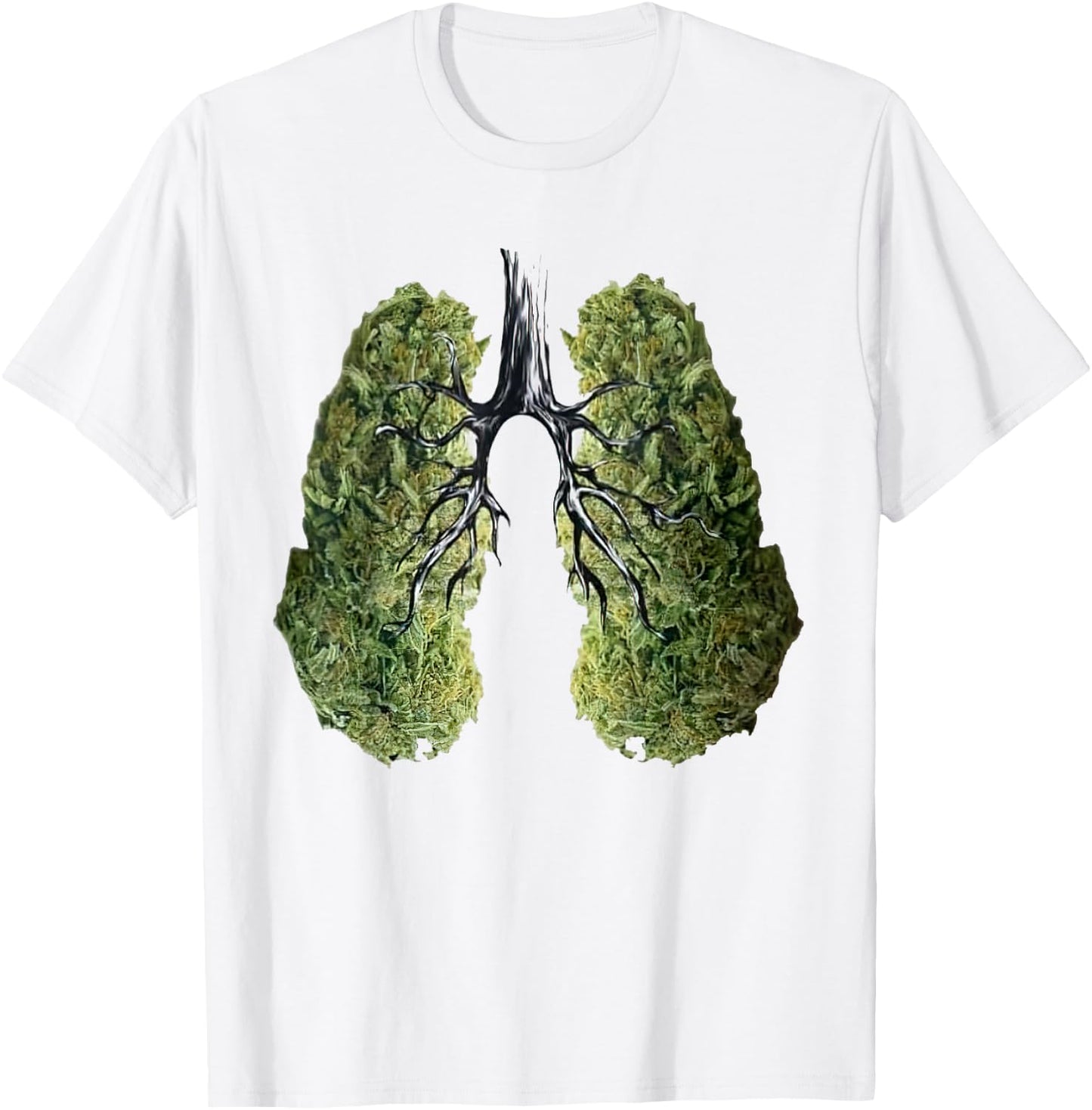 Lungs Weeds Cannabis Marijuana Funny Smoking 420 Holiday T-Shirt - T-Shirt | White