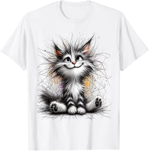 Funny Cat - Smile - Cute Pet Cat lover Women T-Shirt - T-Shirt | White