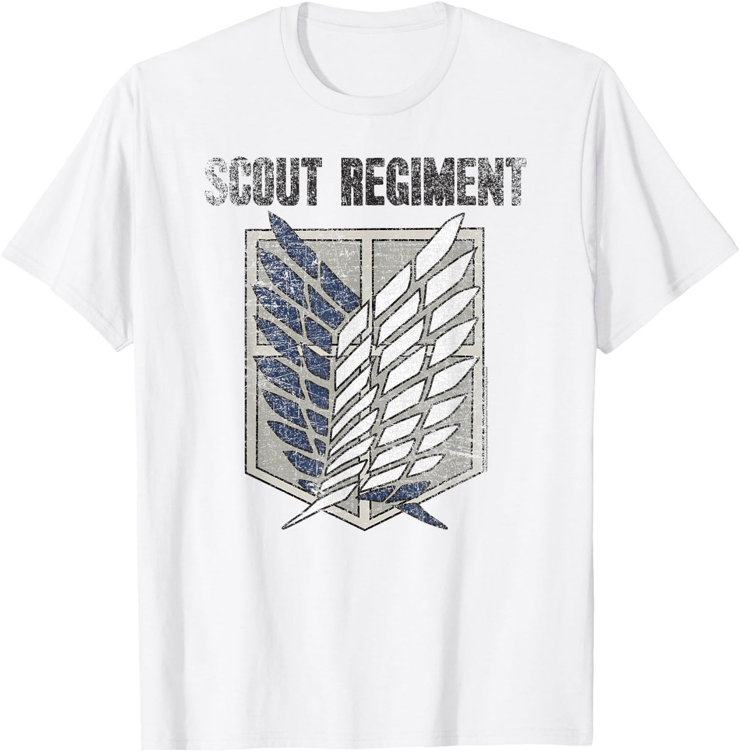 Ripple Junction Attack on Titan Distressed Survey Corps Emblem AOT Anime -Adults T-Shirt - T-Shirt | White