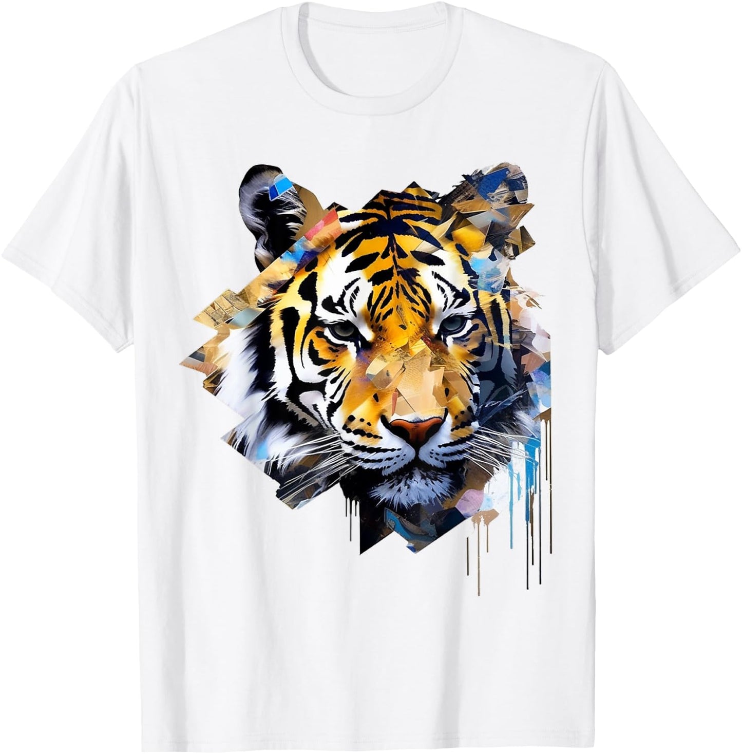Tiger Artwork Animal Design Tiger T-Shirt - T-Shirt | White