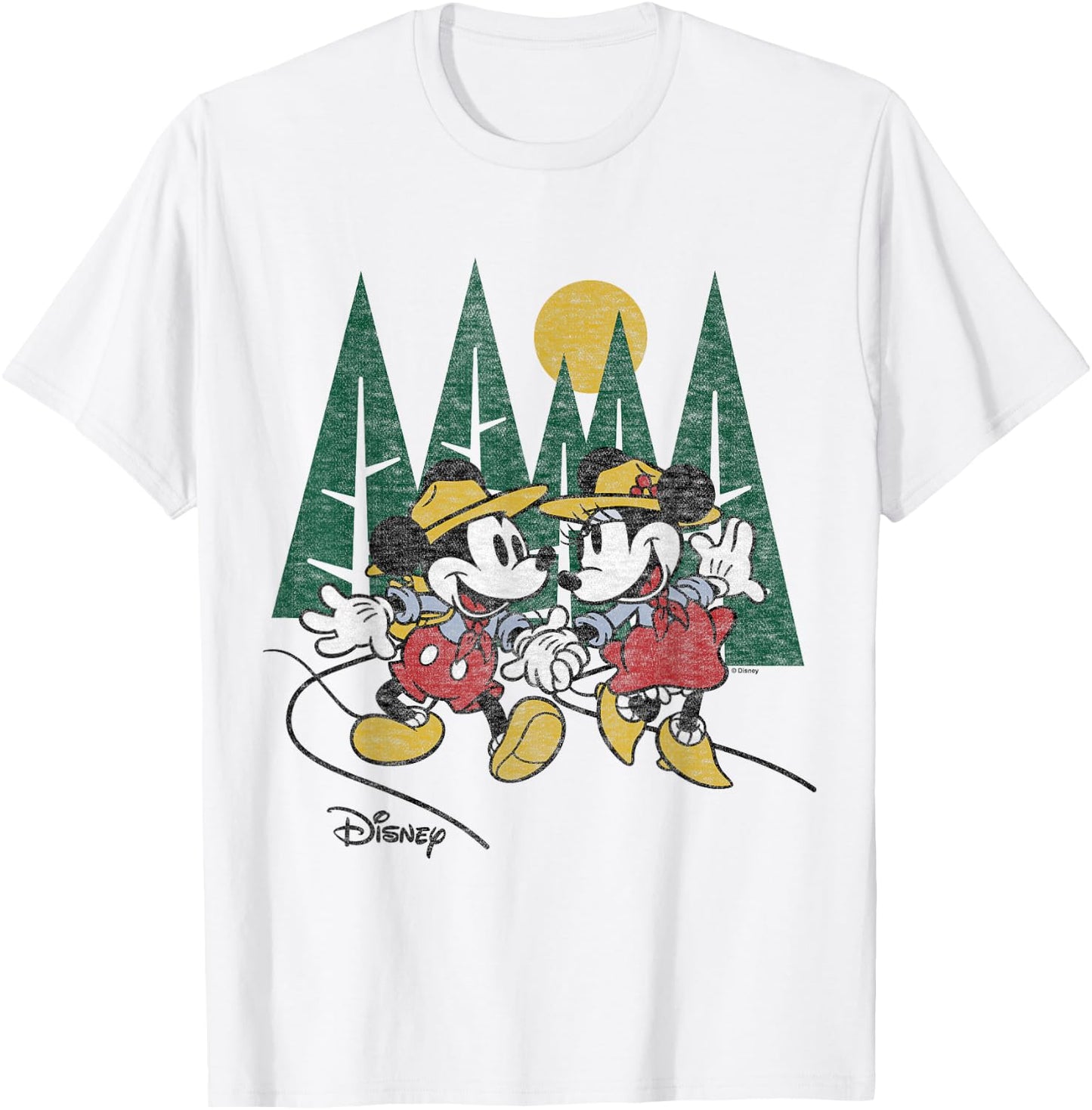 Disney - Mickey Minnie Hiking T-Shirt - T-Shirt | White