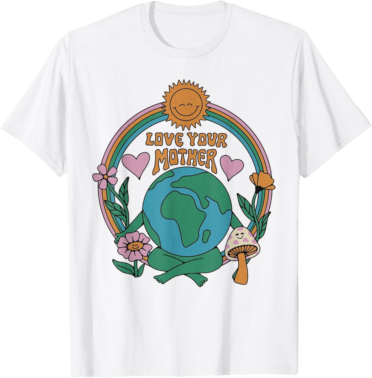 Love Your Mother Vintage Environmentally Friendly Earth Day T-Shirt - T-Shirt | White