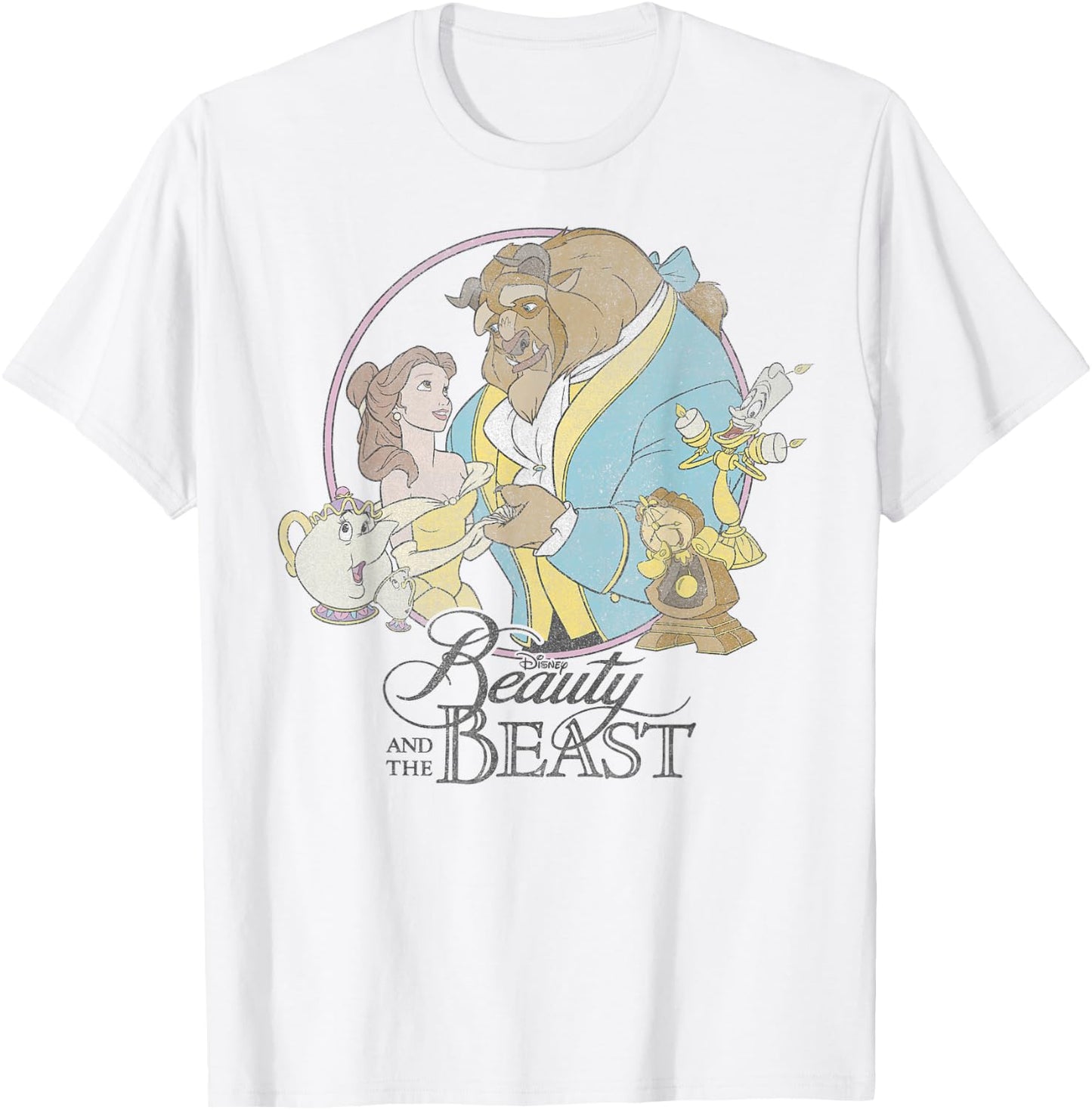 Disney Beauty And The Beast Classic Group Shot T-Shirt - T-Shirt | White