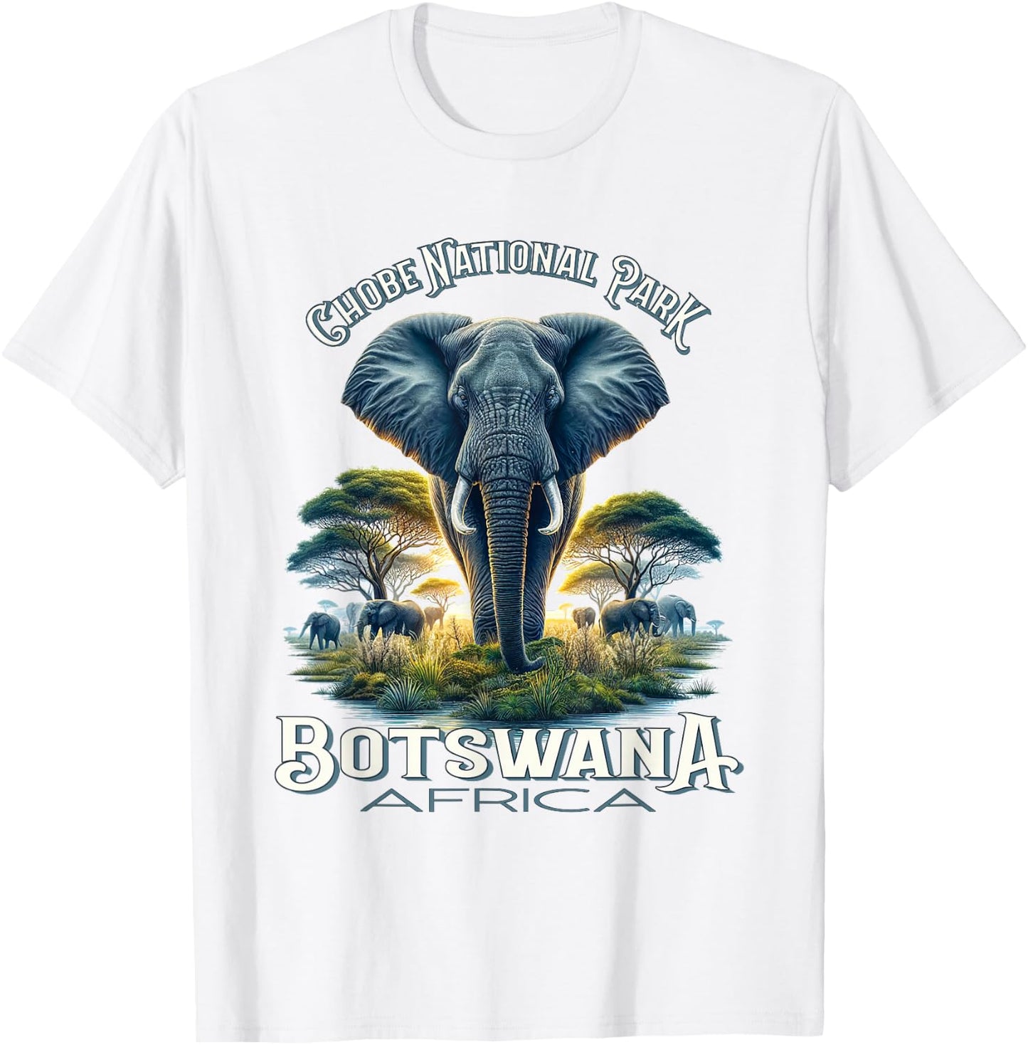 Chobe National Park Botswana Africa Elephants Safari T-Shirt - T-Shirt | White