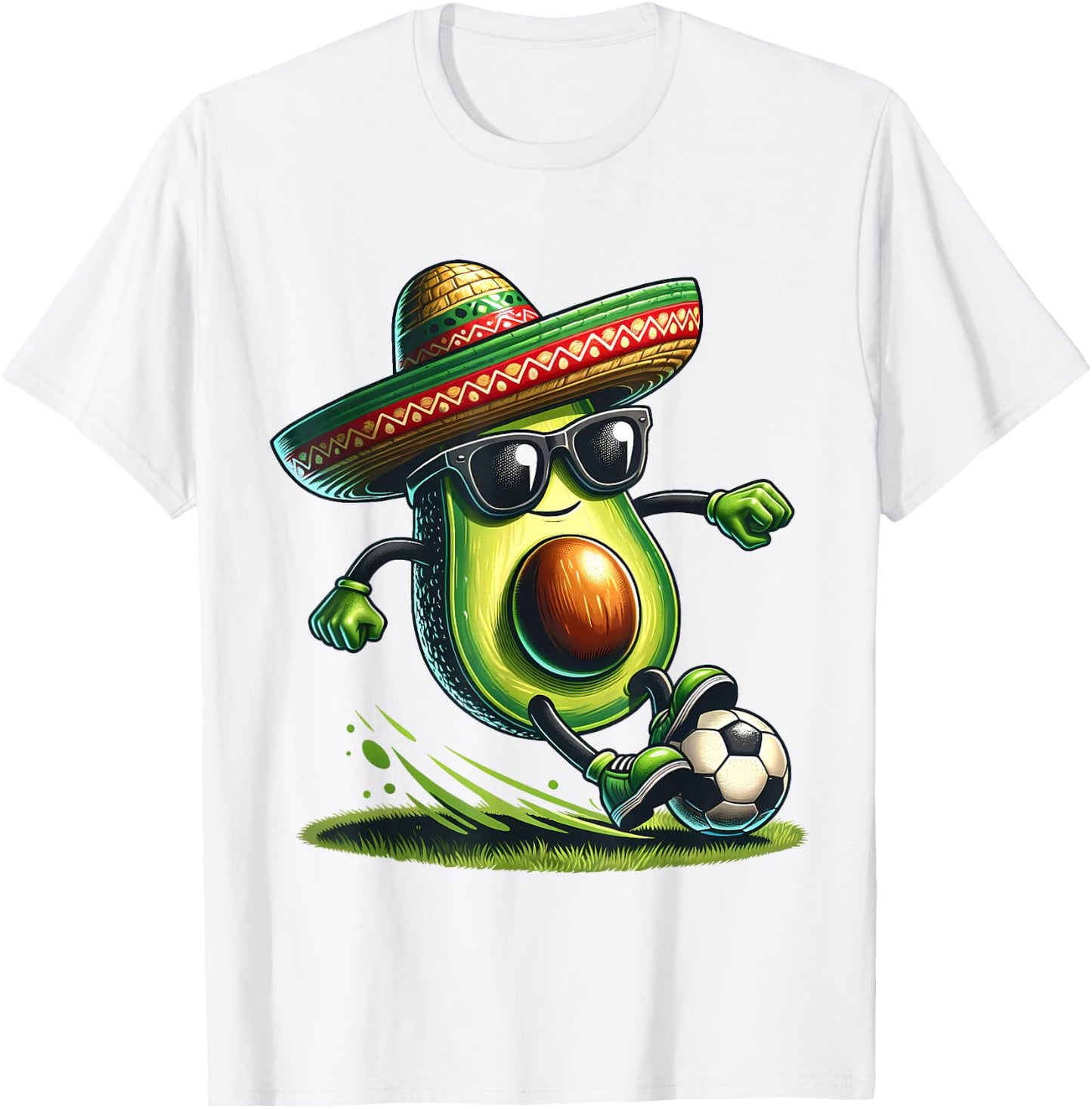 Funny Cinco De Mayo Avocado Showing Soccer Skills Outfit T-Shirt - T-Shirt | White