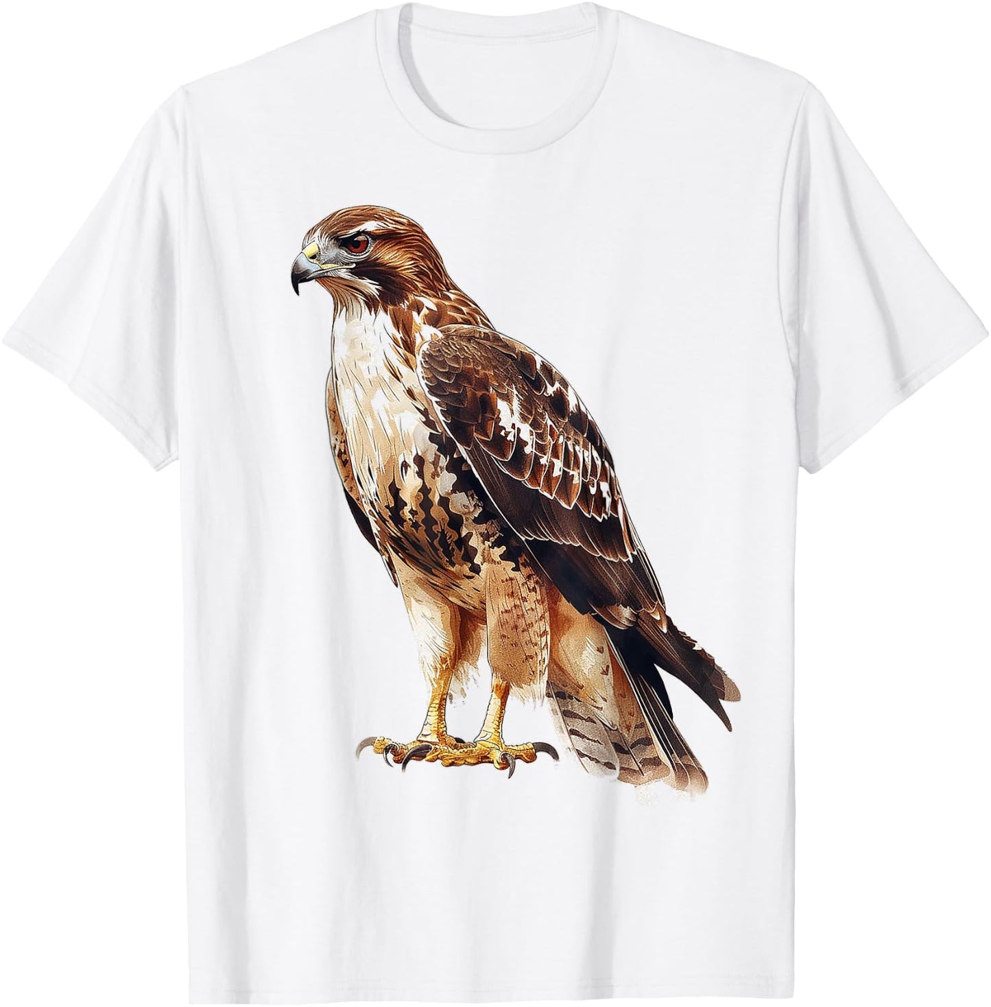 Hawk Bird Motif Artwork Hawk T-Shirt - T-Shirt | White