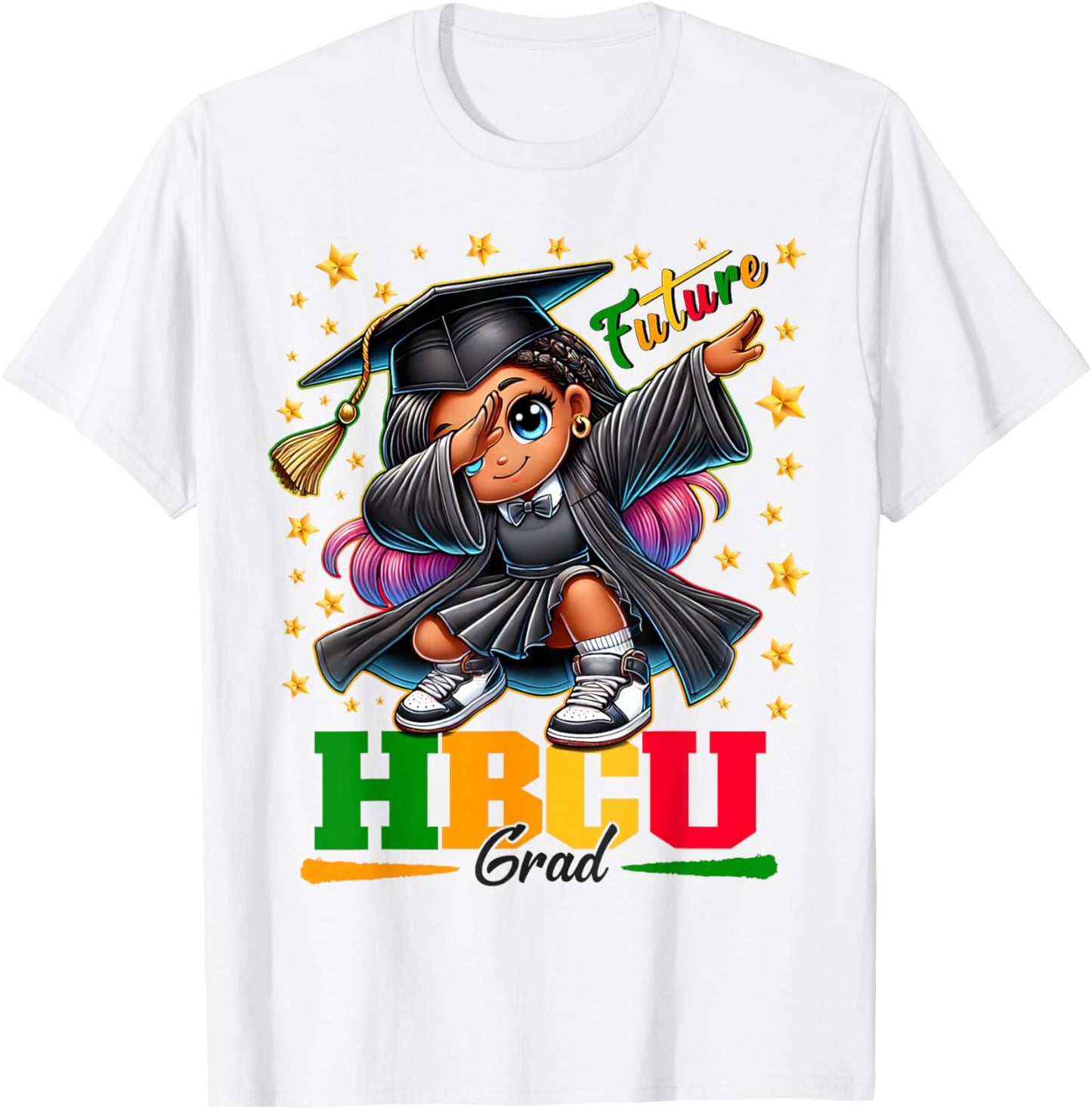 Future HBCU Grad Dabbing Girl Graduation for Girls Kids T-Shirt - T-Shirt | White
