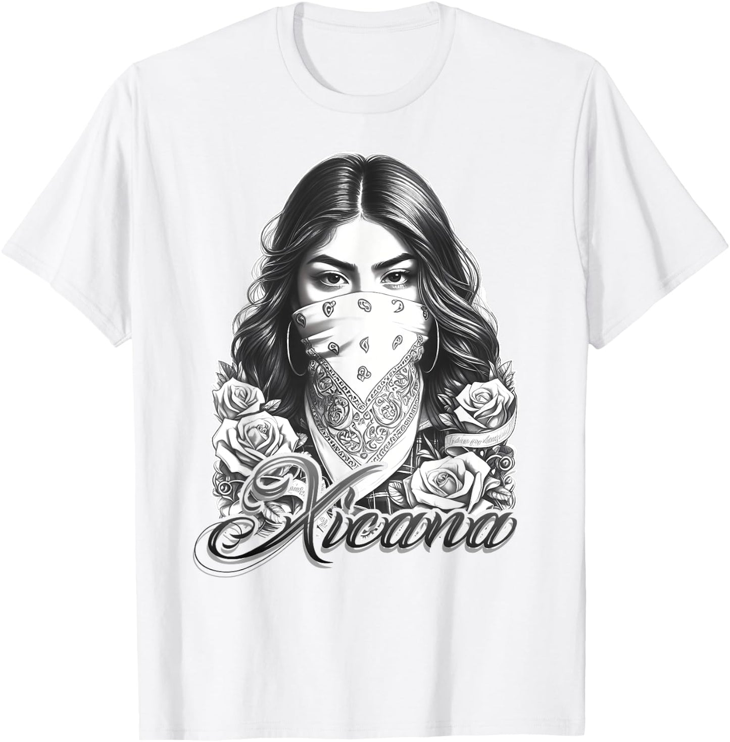 XICANA Chicana Shirt Tattoo Chicano Art Cholo T-Shirt - T-Shirt | White