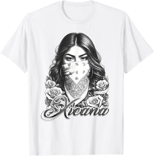 XICANA Chicana Shirt Tattoo Chicano Art Cholo T-Shirt - T-Shirt | White