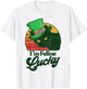 Feline Lucky Vintage St Patricks Day Funny Cat Distressed Women Kids T-Shirt - T-Shirt | White
