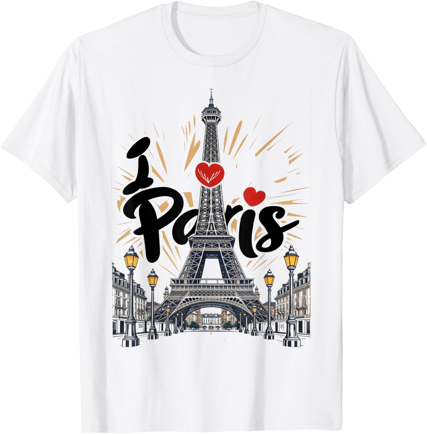I Love Paris Eiffel Tower France, French Souvenir T-Shirt - T-Shirt | White