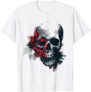 Skull Costume Halloween Spooky Art Skull T-Shirt - T-Shirt | White