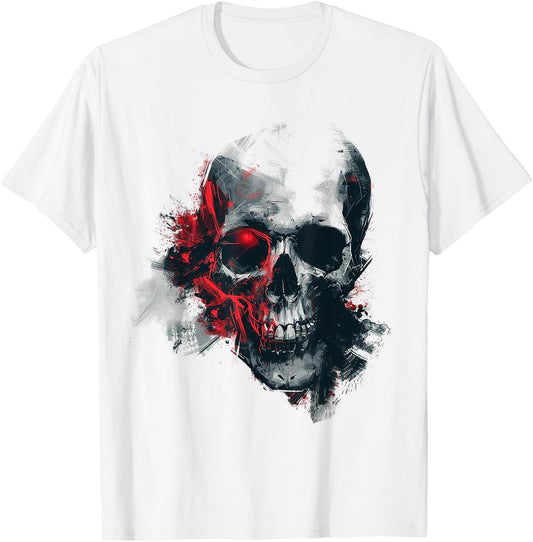 Skull Costume Halloween Spooky Art Skull T-Shirt - T-Shirt | White