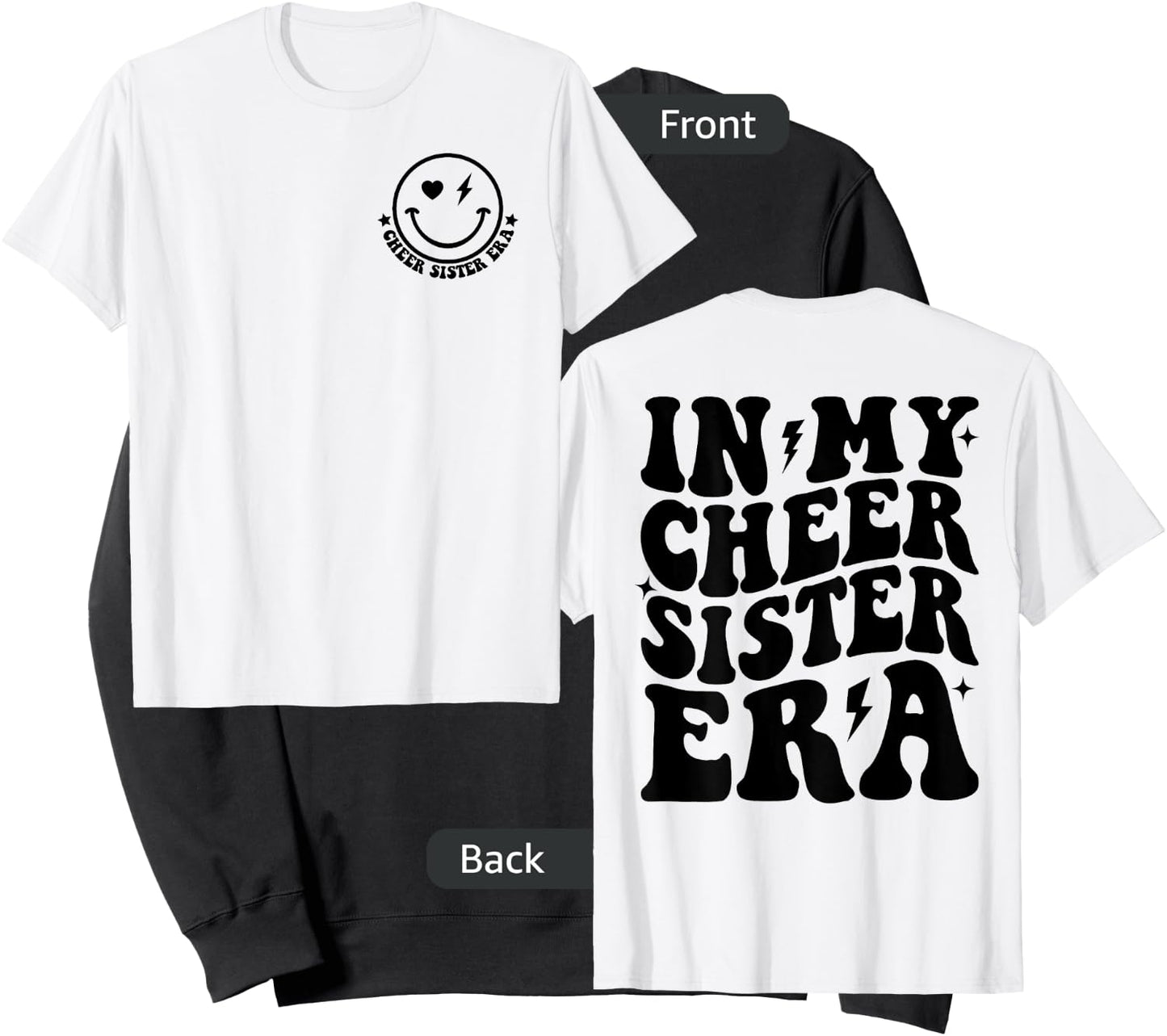 In My Cheer Sister Era Cheerleading Sports Sis Cheerleader Sweatshirt - Sweatshirt | Black