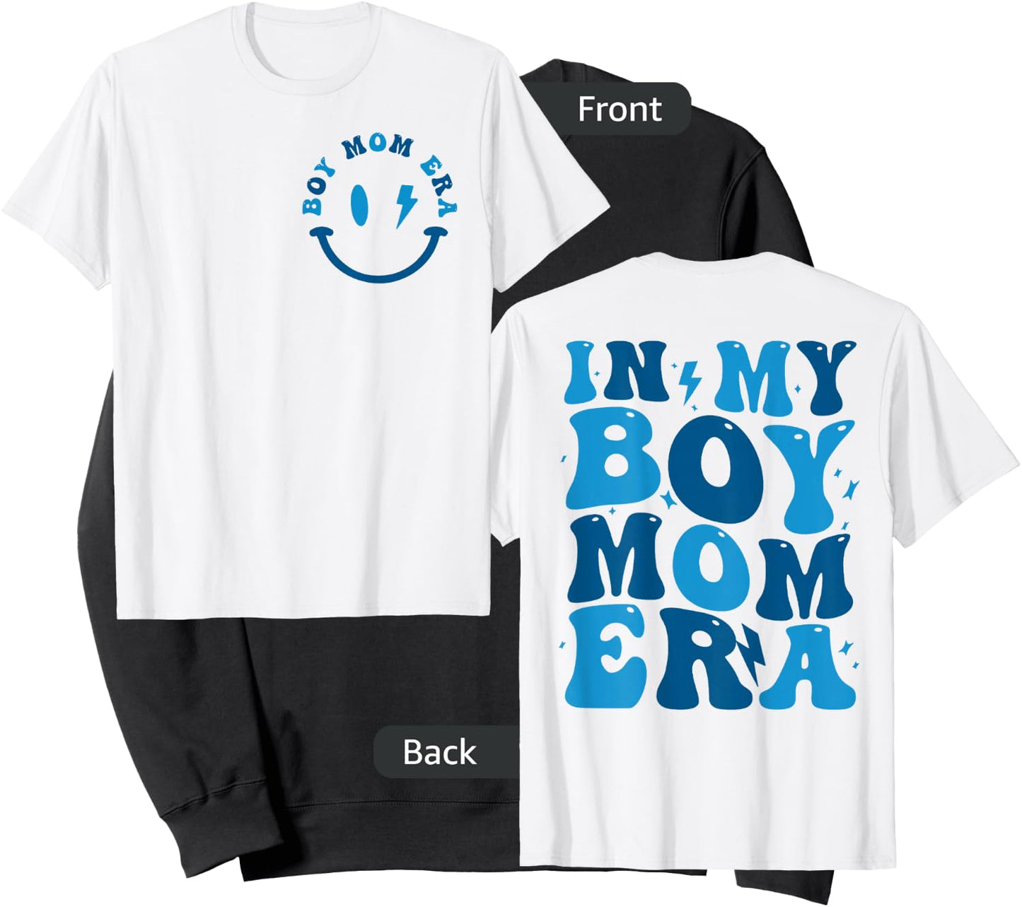 (2Sided Front+Back) In My Boy Mom Era mother's day Sweatshirt - Sweatshirt | Black