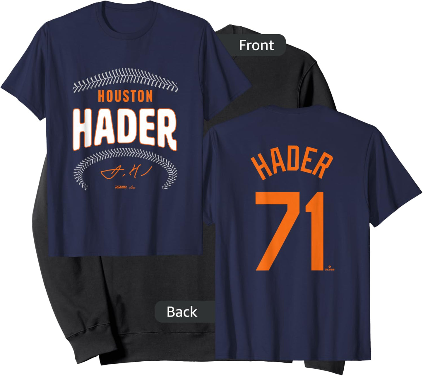 Josh Hader Houston Name & Number (Front & Back) MLBPA Sweatshirt - Sweatshirt | Black